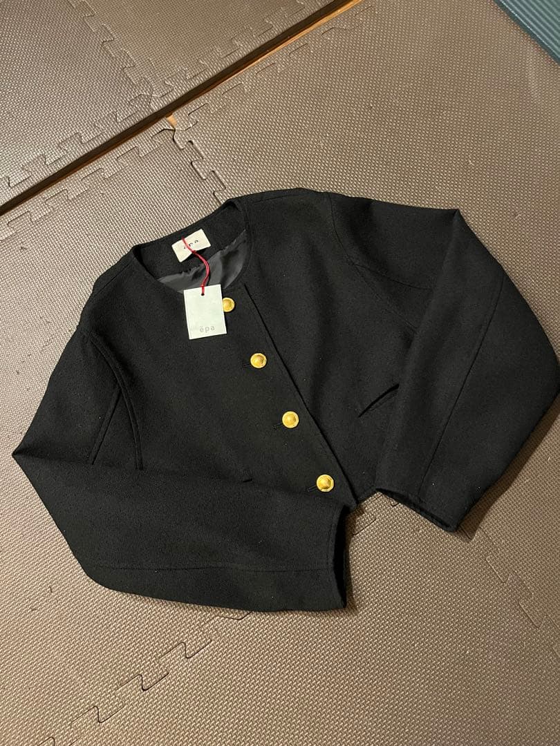 新品　epa tweed short jacket ブラック　レディース