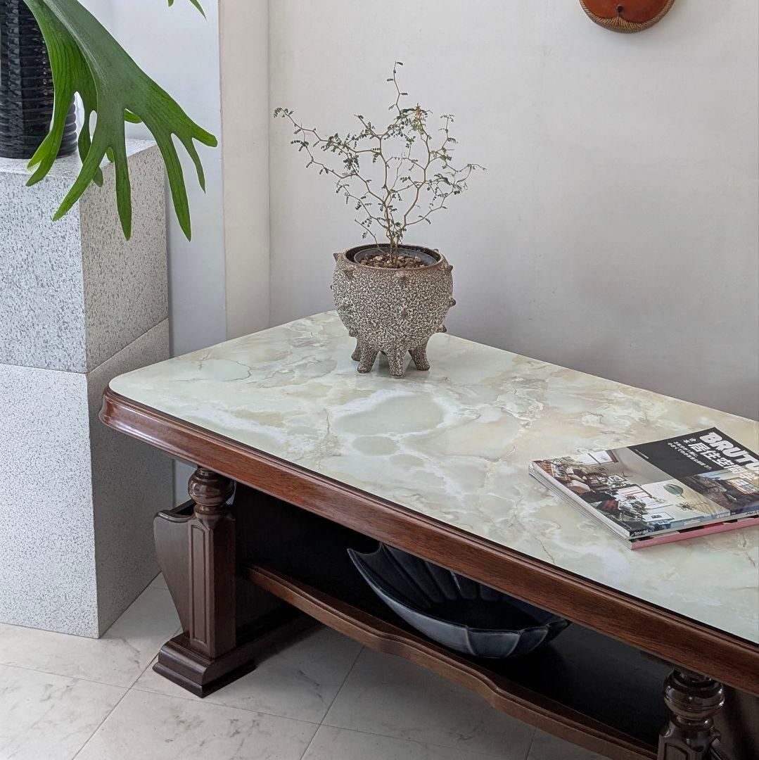 80s ビンテージ 大理石柄 木製 テーブル ミッドセンチュリー レトロモダン