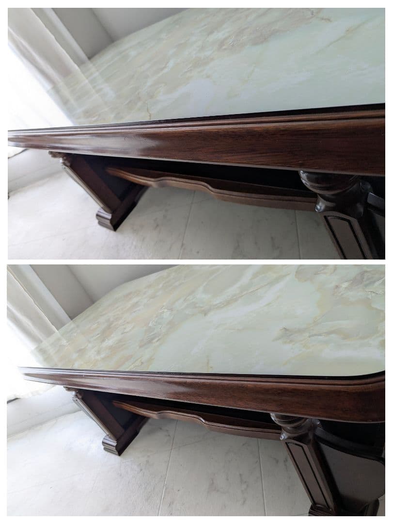 80s ビンテージ 大理石柄 木製 テーブル ミッドセンチュリー レトロモダン