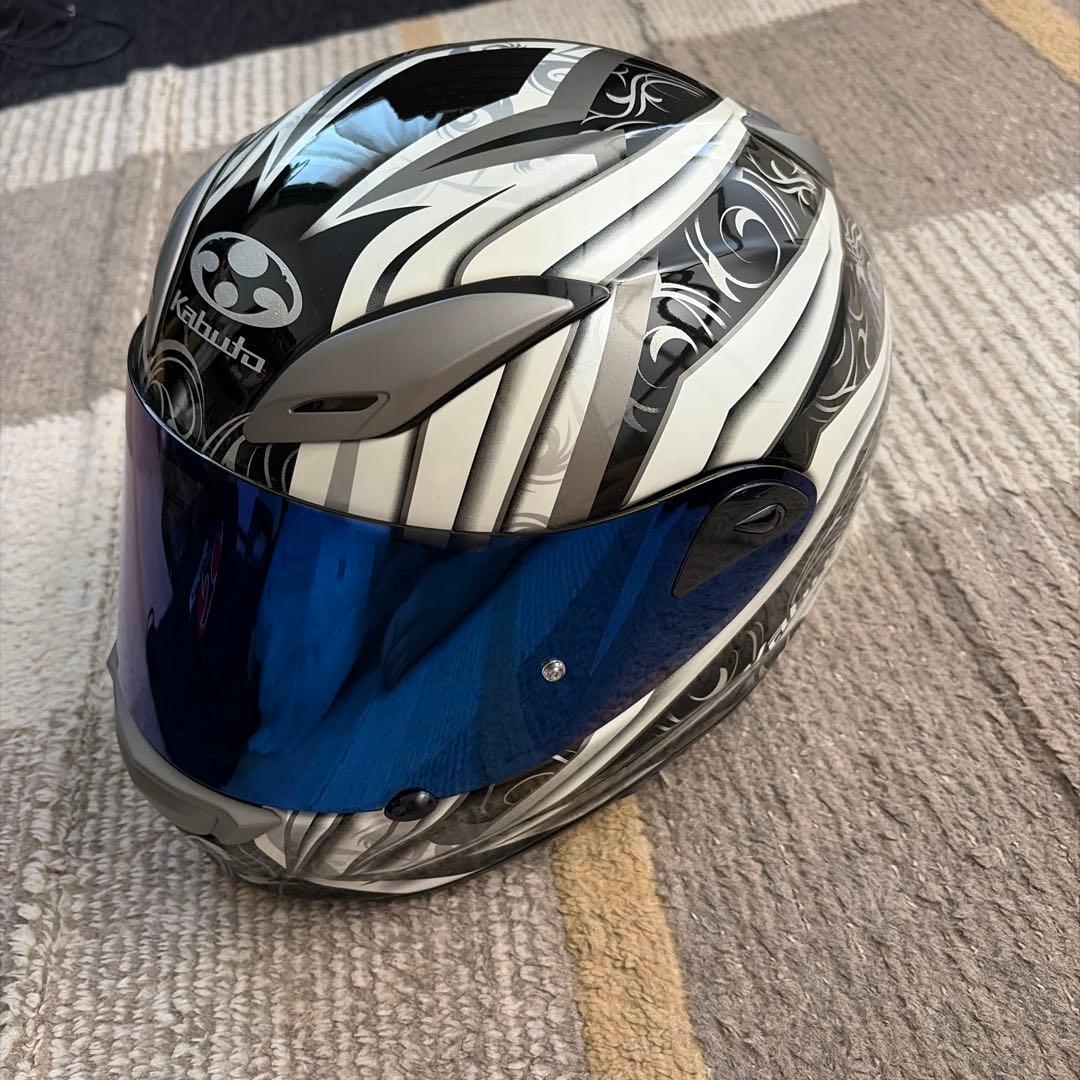 Kabuto フルフェイスヘルメット ブラック/シルバー/ブルー