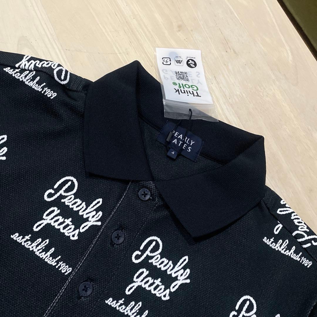 パーリーゲイツ☆新品 残1点 筆記体ロゴ ジャカード ポロシャツ