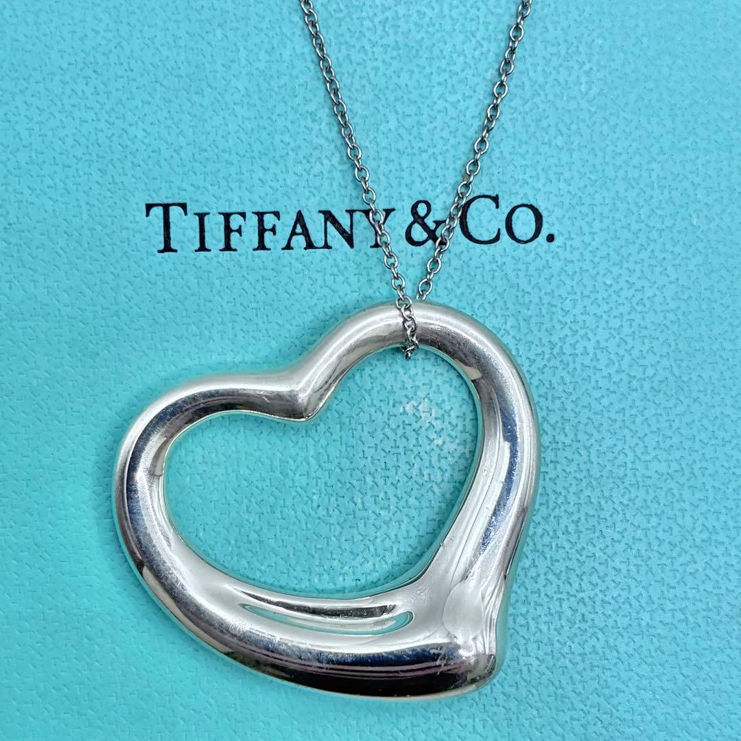 【希少】ティファニー　オープンハート　ネックレス　XL　ビッグサイズ　美品
