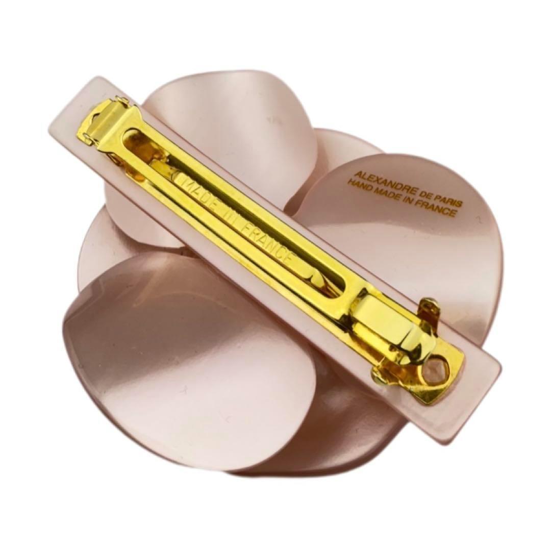（美品）アレクサンドルドゥパリ カメリア バレッタ6cm ピンク