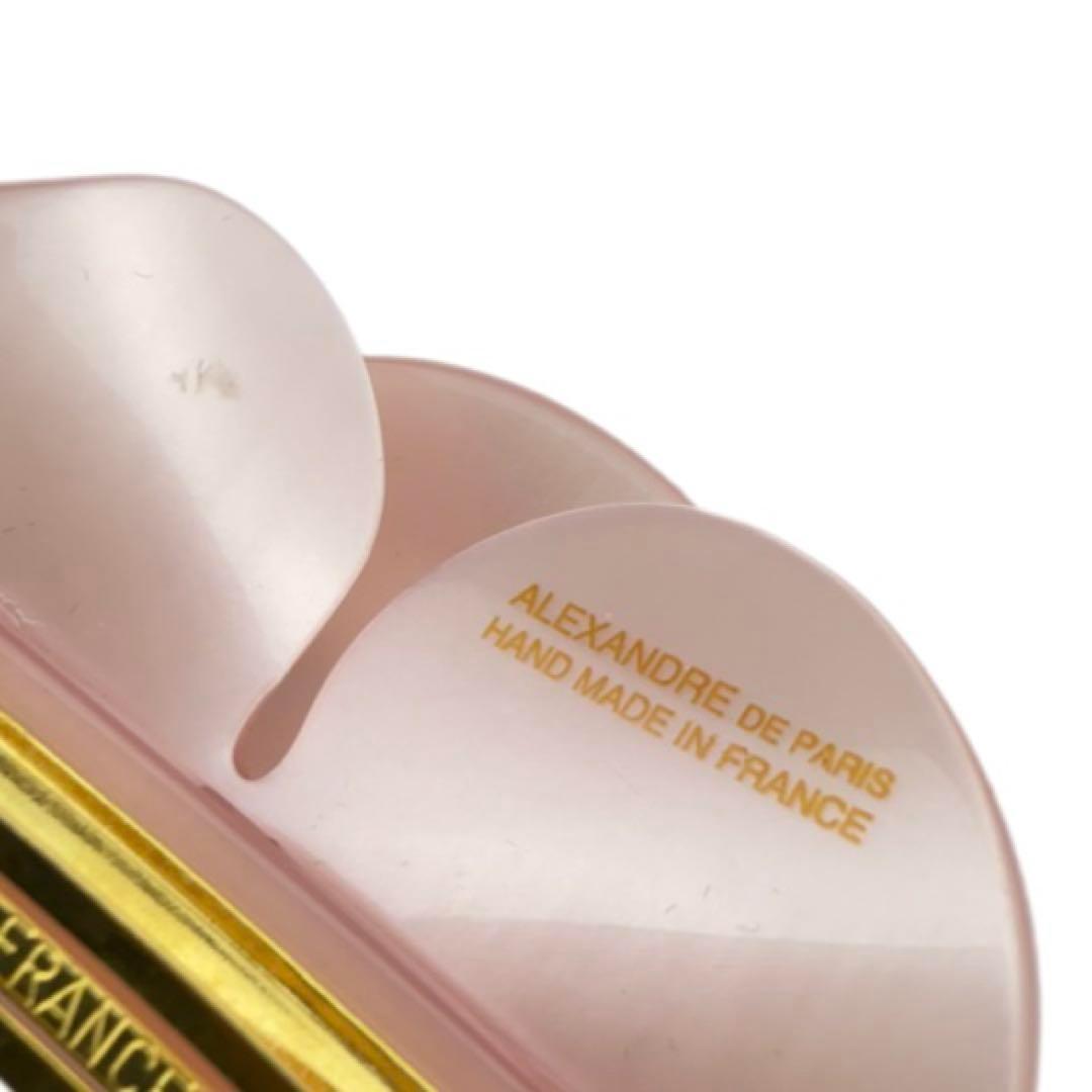 （美品）アレクサンドルドゥパリ カメリア バレッタ6cm ピンク