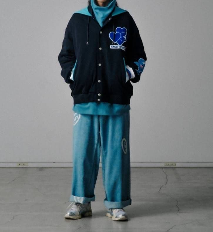 FACETASM×CPD LOVE HOODED STADIUM JACKET