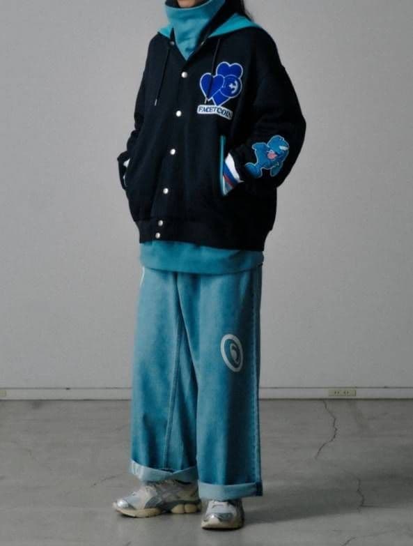 FACETASM×CPD LOVE HOODED STADIUM JACKET