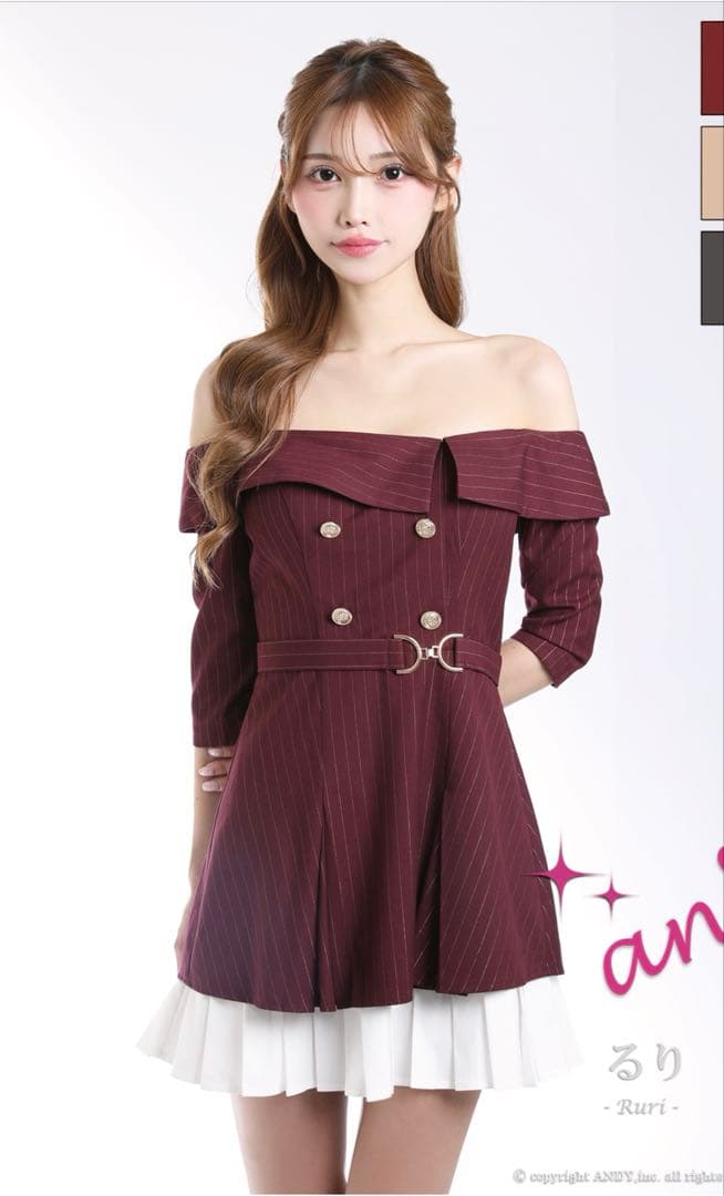 新作完売！an オフショルドレス　Mサイズ