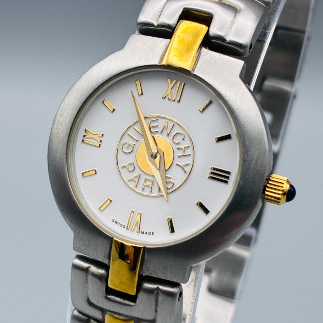 稼働 美品 GIVENCHY ジバンシィ クォーツ レディース 腕時計 コンビ