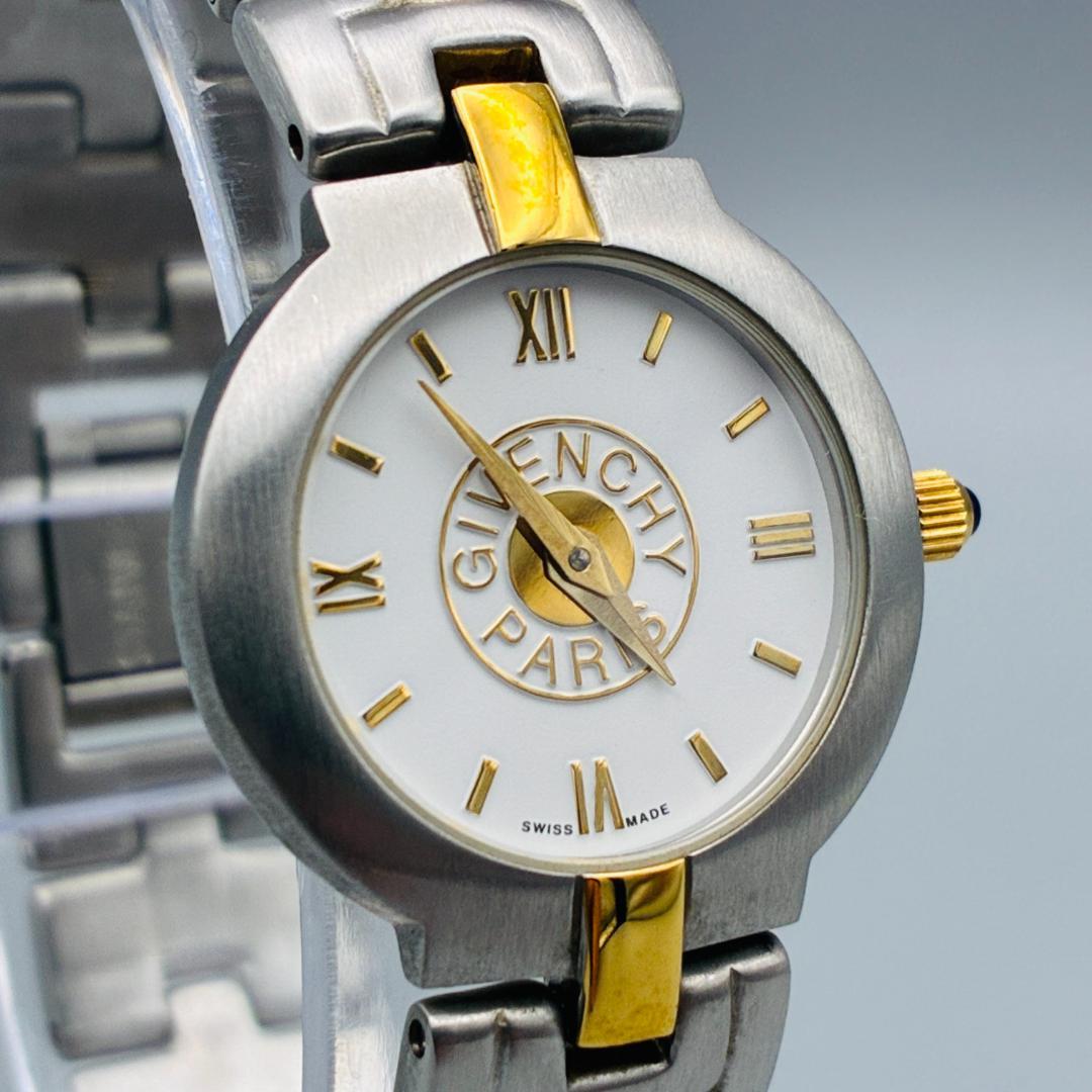稼働 美品 GIVENCHY ジバンシィ クォーツ レディース 腕時計 コンビ
