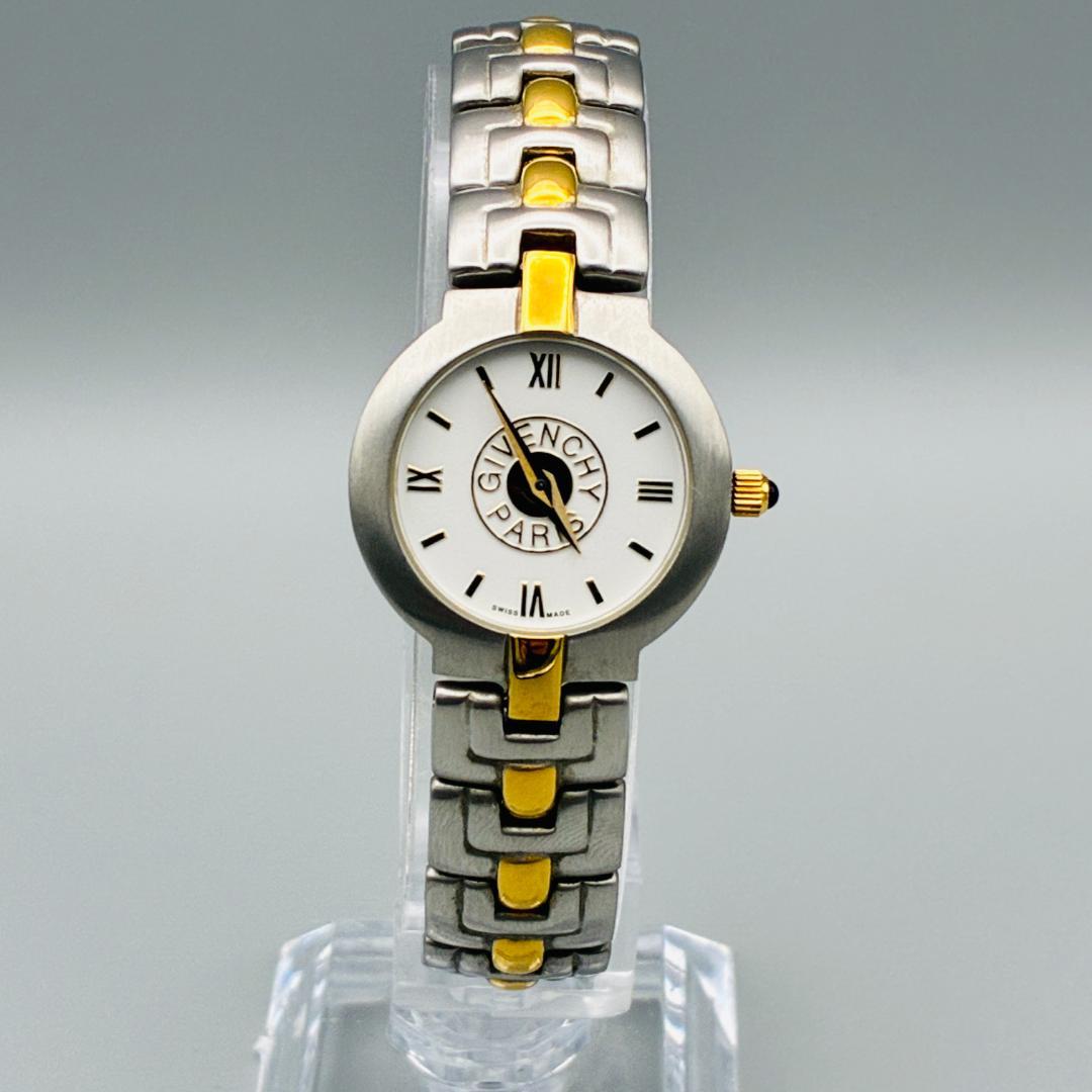 稼働 美品 GIVENCHY ジバンシィ クォーツ レディース 腕時計 コンビ
