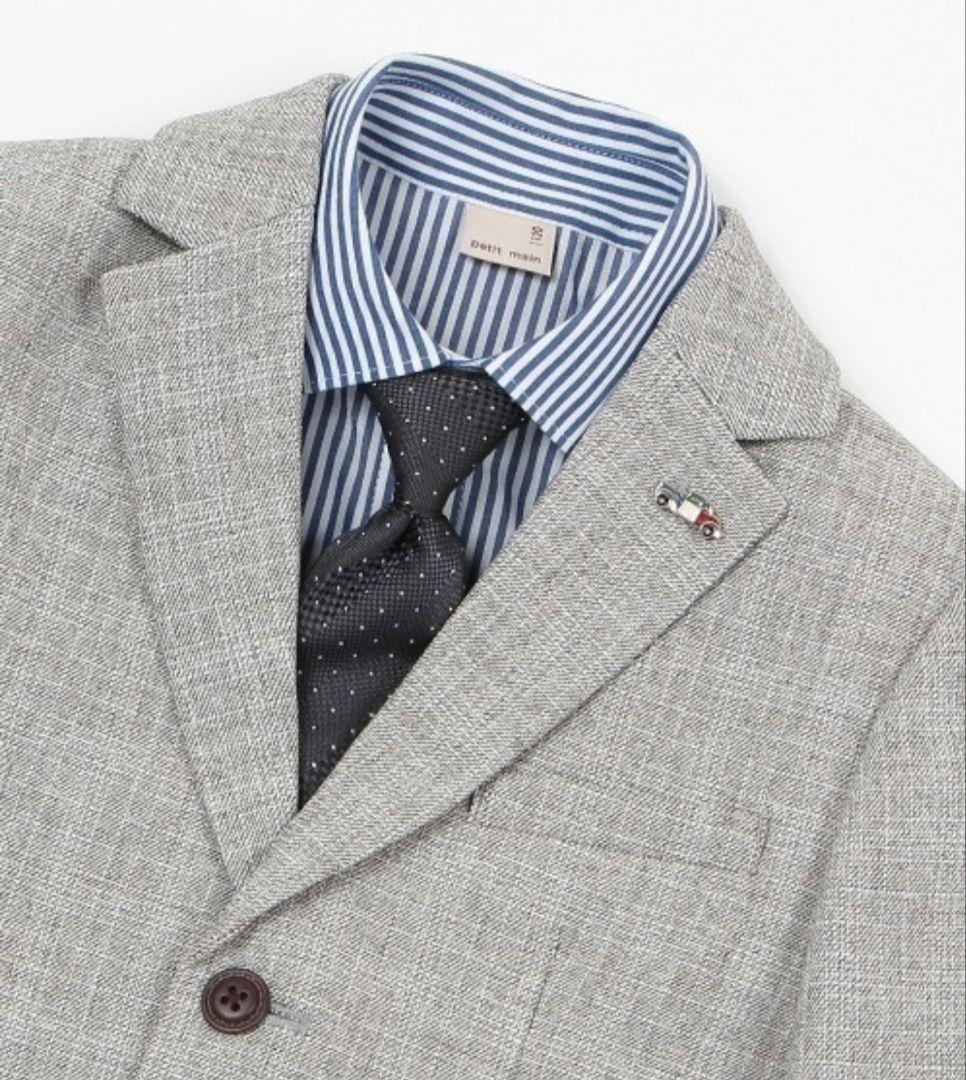 【新品未使用】プティマイン　男の子フォーマル　5点セット　グレー