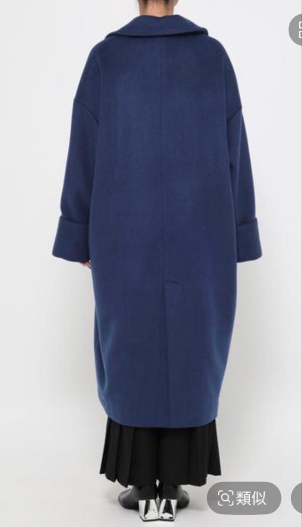 新品タグ付 HARE ウール2WAYチェスターコート ブルー 人気完売色