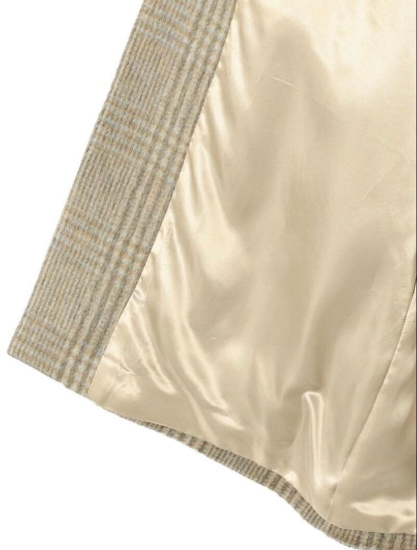 SHIPS マンテコ シャギー チェック コート チェスター g シップス 38