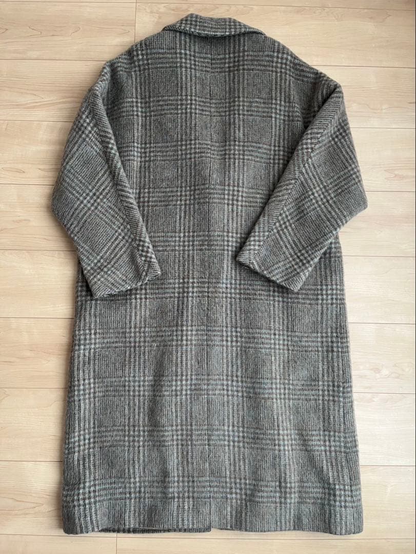 SHIPS マンテコ シャギー チェック コート チェスター g シップス 38