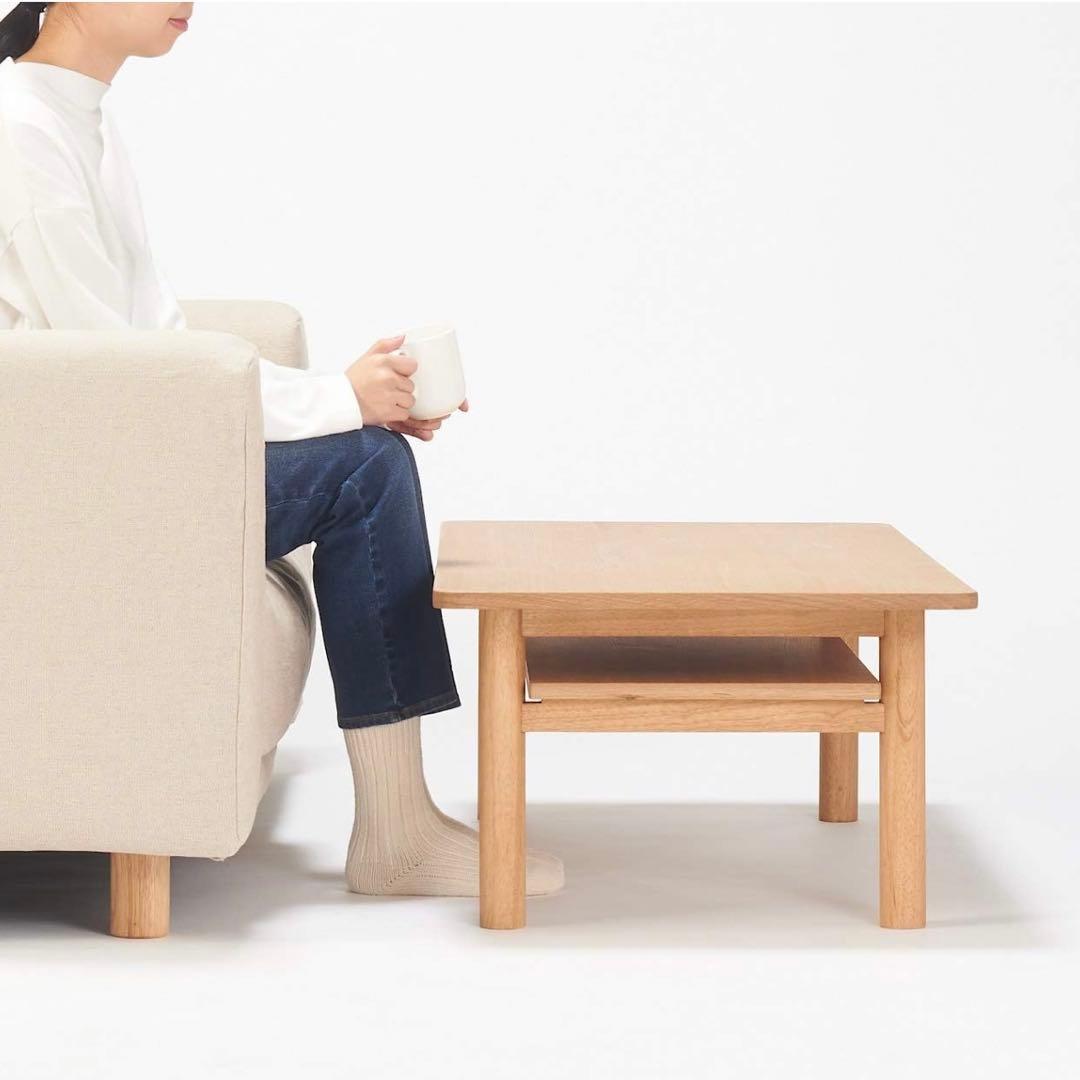 無印良品_木製ローテーブル・オーク材