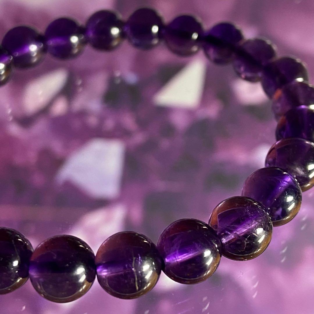 ◆アメジスト◆紫水晶ブレス◆8ミリ玉◆