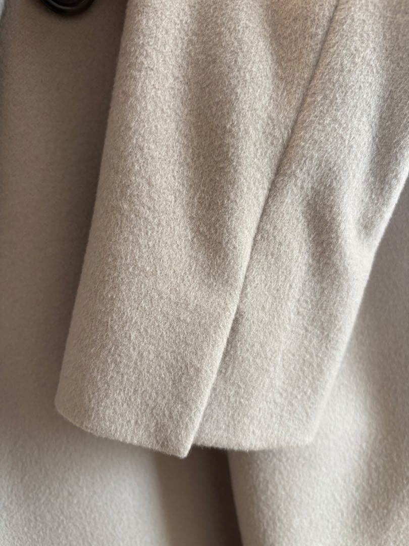 【23区】フードつきウールコート★グレージュ★38