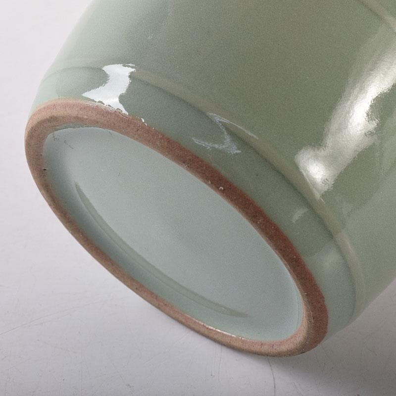 茶道具　青磁　手桶茶入　茶器　時代箱　V　7766