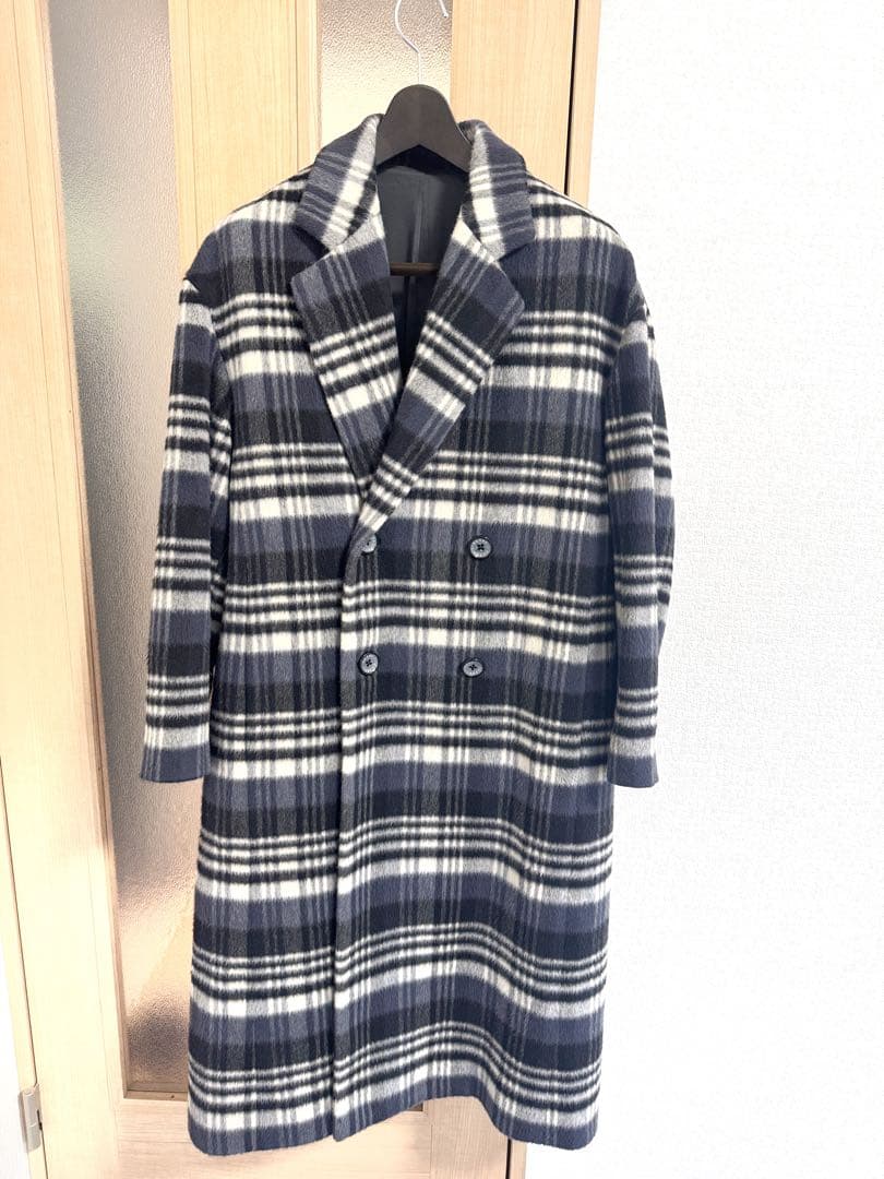佐藤健 CHECK SHAGGY COAT （チェスター　ダブル）abyts
