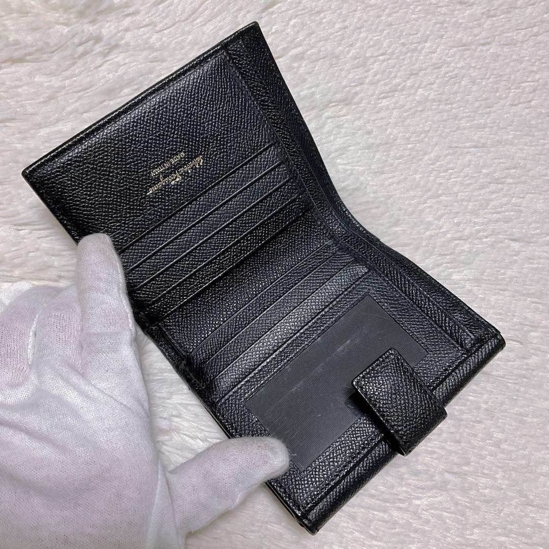 ♡極美品♡フェラガモ ガンチーニ 二つ折り財布 クリップ クロージャー ブラック