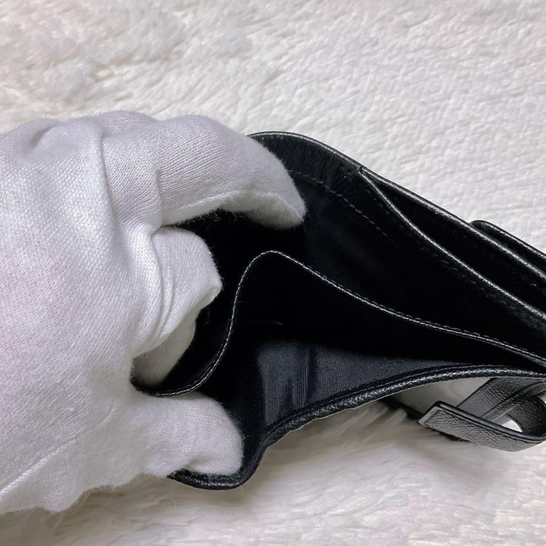 ♡極美品♡フェラガモ ガンチーニ 二つ折り財布 クリップ クロージャー ブラック