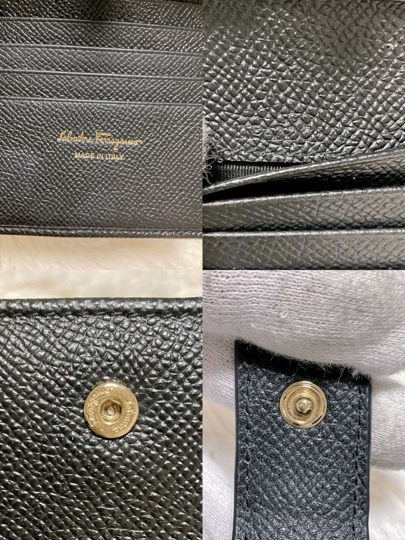 ♡極美品♡フェラガモ ガンチーニ 二つ折り財布 クリップ クロージャー ブラック