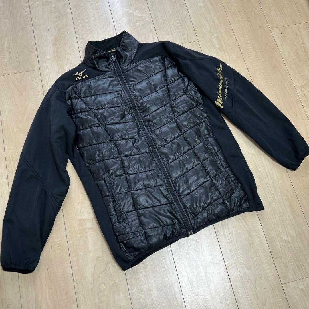 ミズノプロ　テックフィルジャケット　XO中綿入り ジャケット ブラック黒 野球