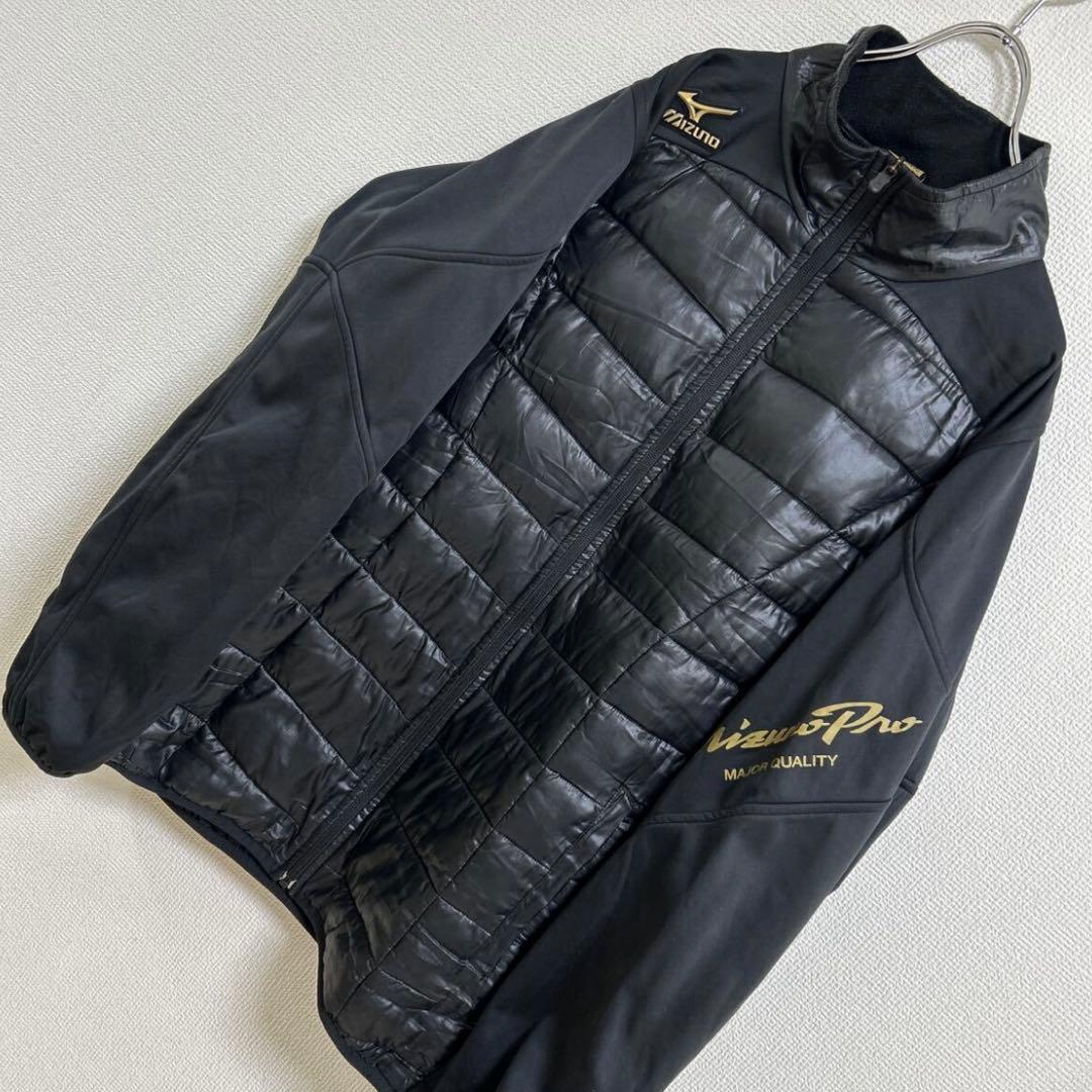 ミズノプロ　テックフィルジャケット　XO中綿入り ジャケット ブラック黒 野球