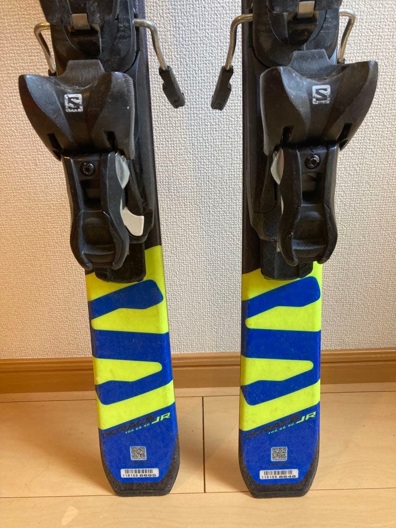【130】Salomon スキー板 DE1 青/黄 バインディング付き