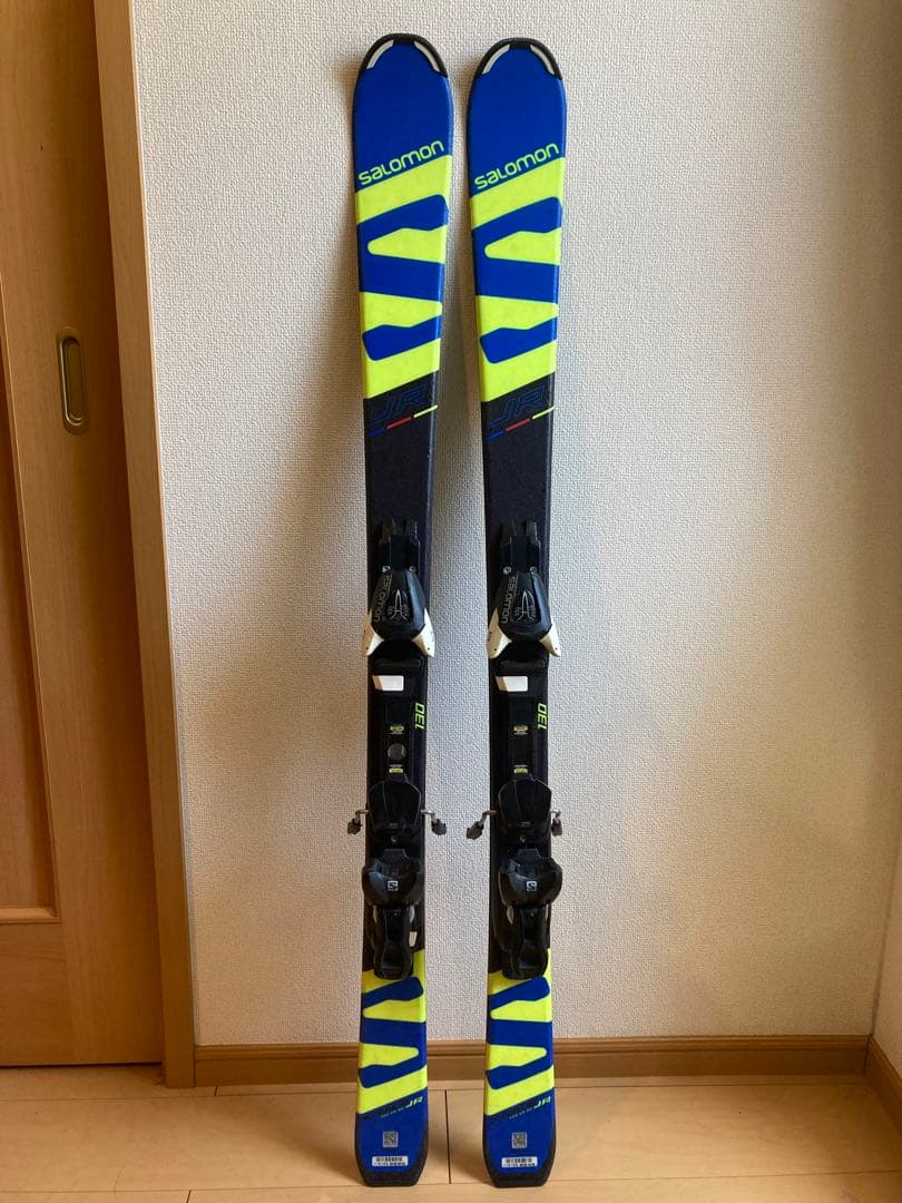 【130】Salomon スキー板 DE1 青/黄 バインディング付き