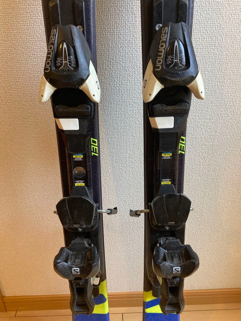 【130】Salomon スキー板 DE1 青/黄 バインディング付き