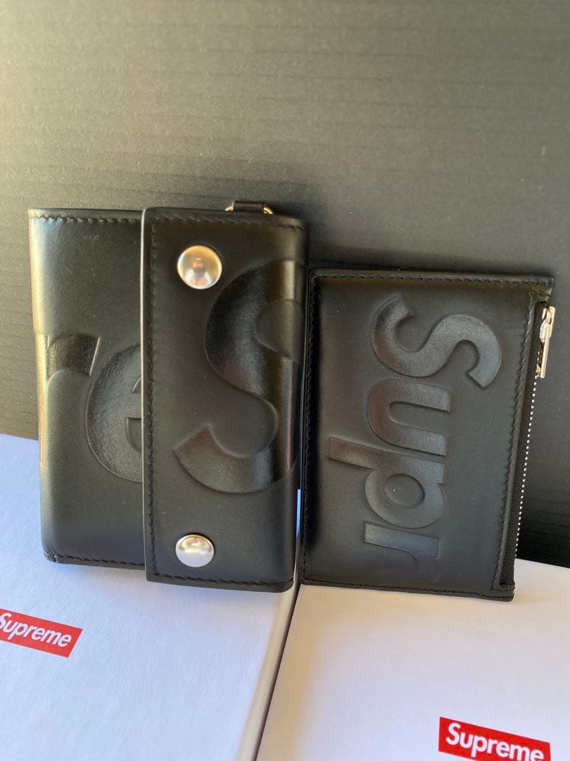 小物 Supreme Leather Chain Wallet Card Holder