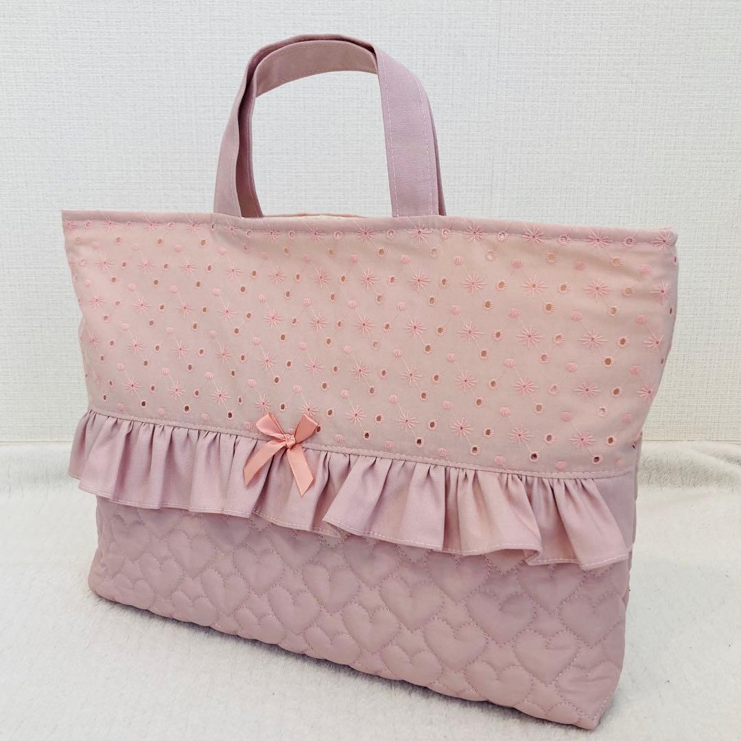 【ハンドメイド】入園入学グッズ(レース×フリル×ハートキルティング)