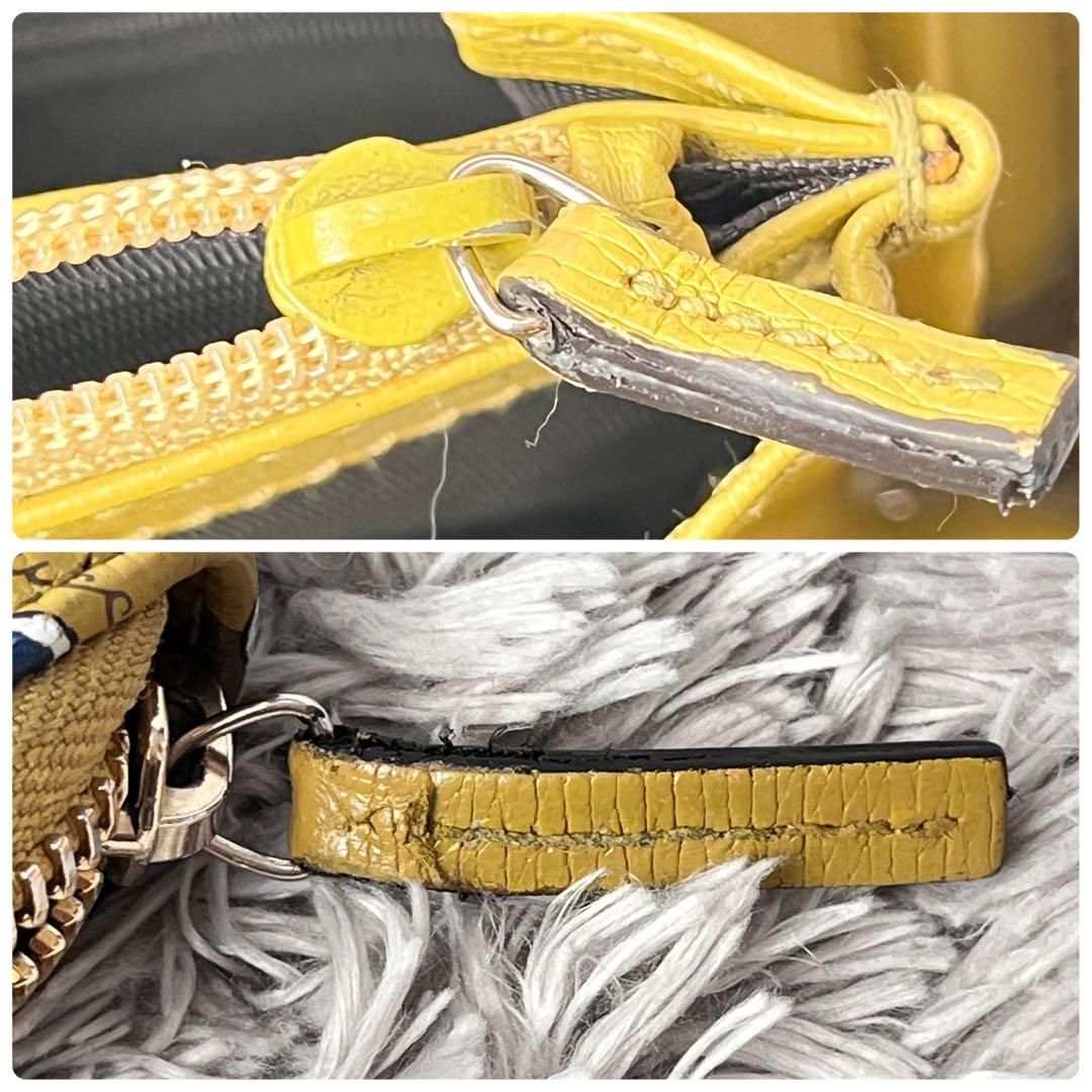 良品✨GUCCI ラウンドファスナー　マルチデザイン　ハートロゴ　長財布　からし