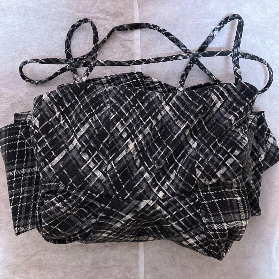 Darich ダーリッチ　レイヤードチェックイレヘムミディワンピース