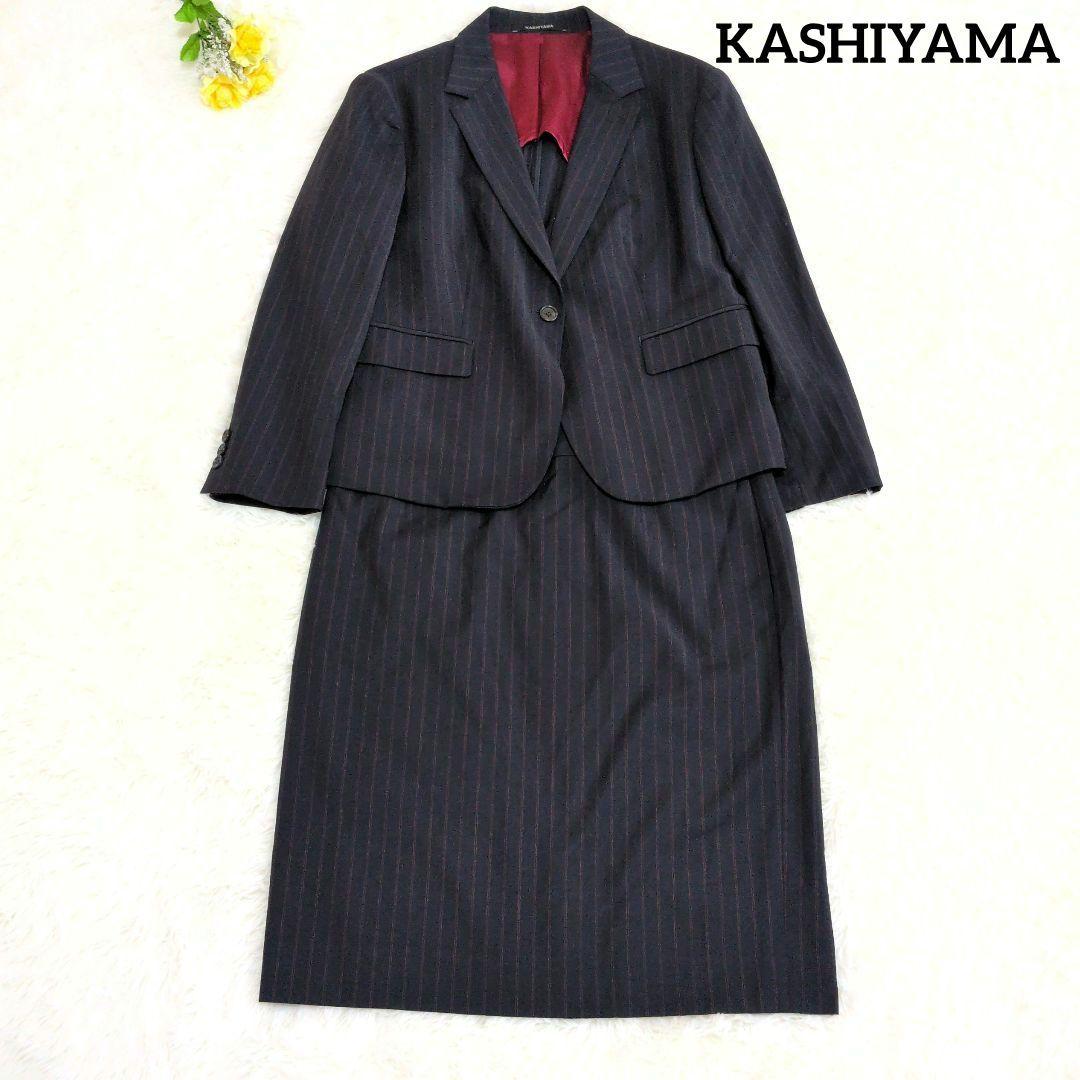 カシヤマ 洗える ビジネススーツ セットアップ ネイビー 大きいサイズ