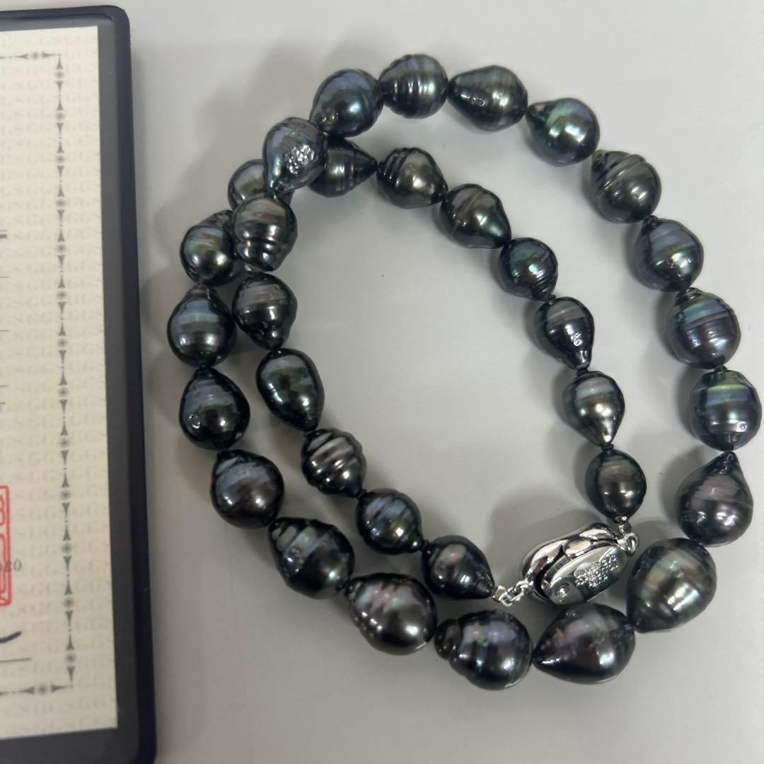 黒蝶真珠 ネックレス 8-10mm