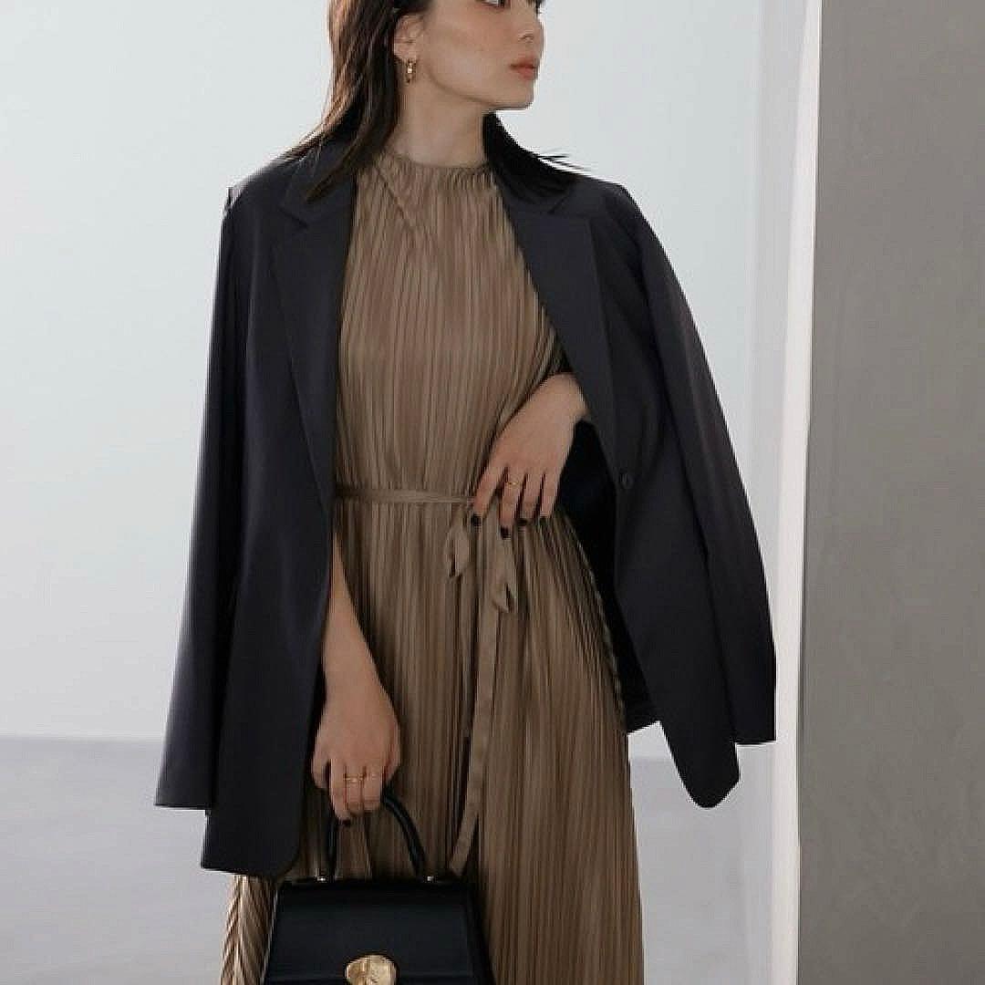 【新品】anuans アニュアンス フレアスリーブスリットジャケット ベルト付き