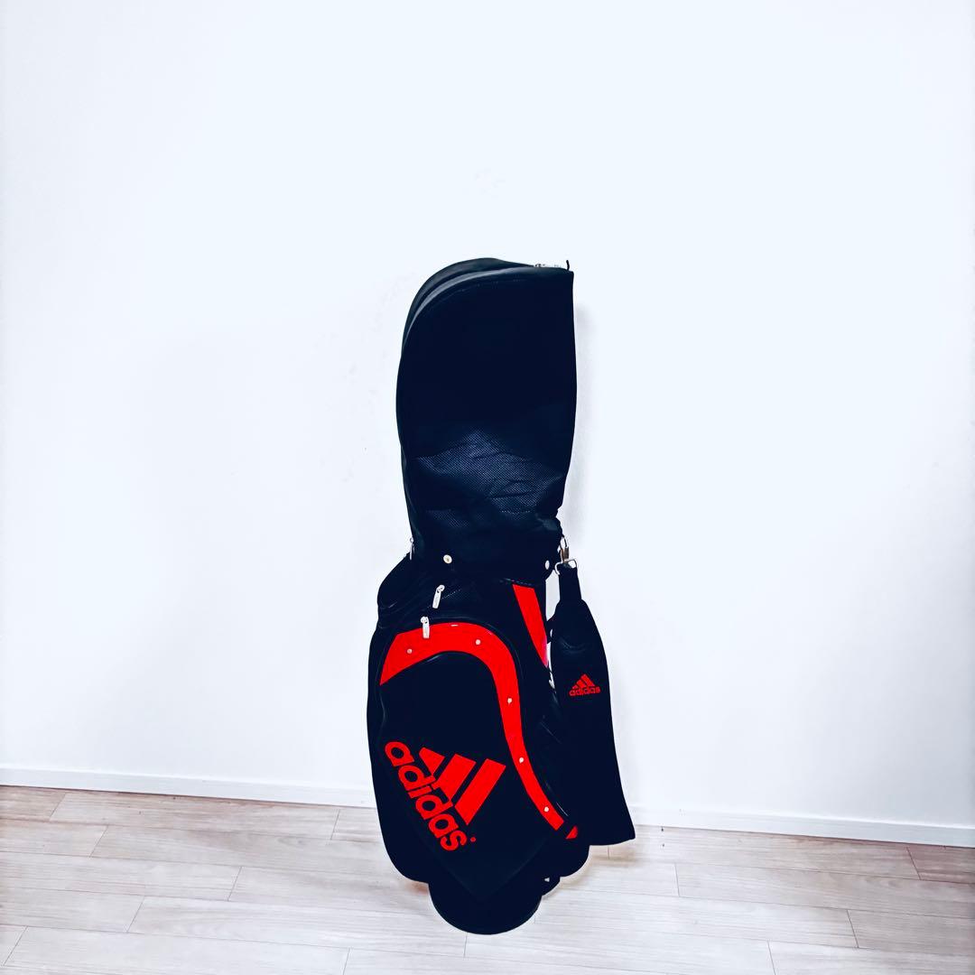 美品　ADIDAS　アディダス　キャディバッグ　ブラック/レッド