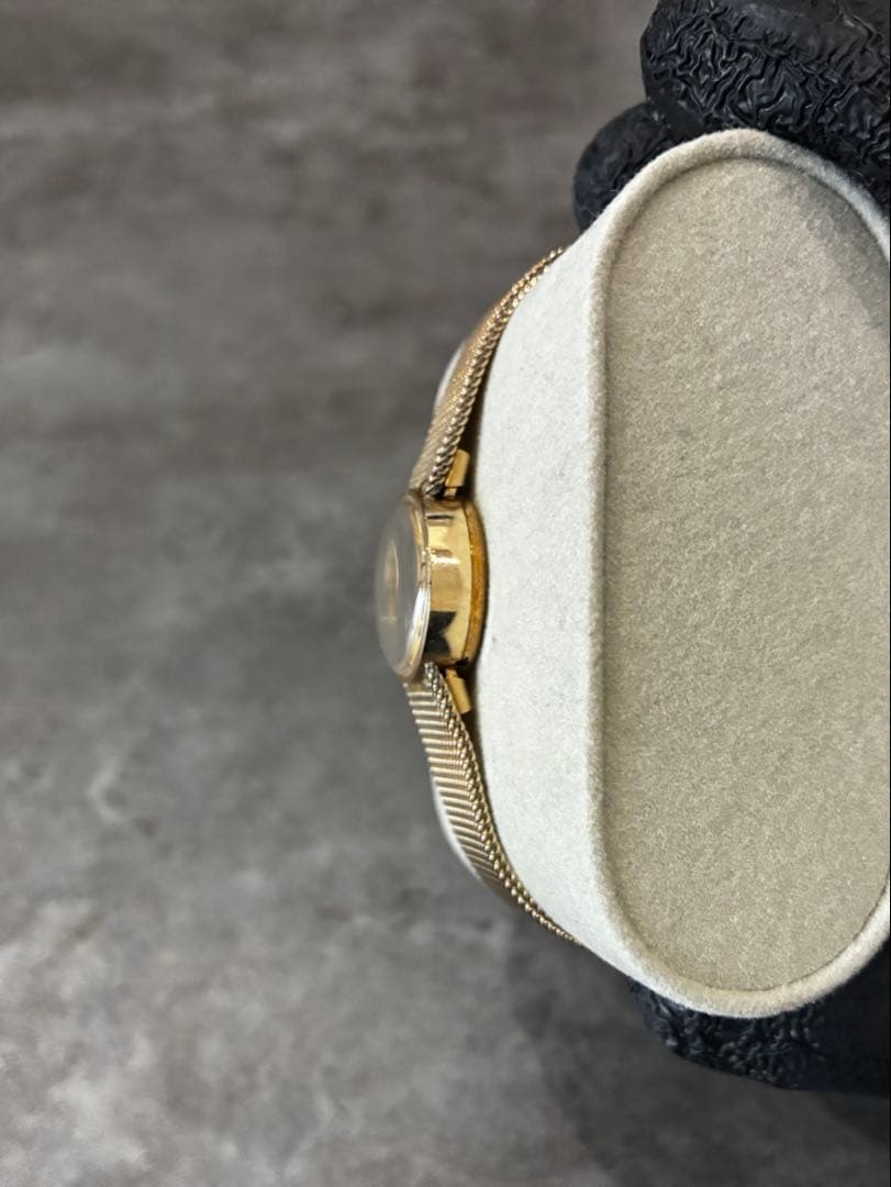 【OH・動作確認済】OMEGA 10金GF　手巻き時計　ゴールドメッシュバンド