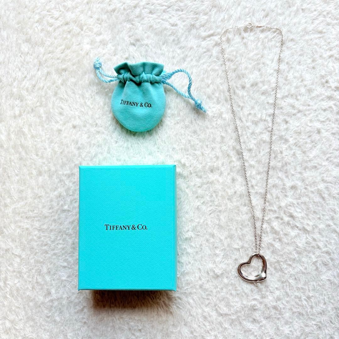 TIFFANY✨ティファニー　オープンハート　ネックレス　専用袋付きsilver