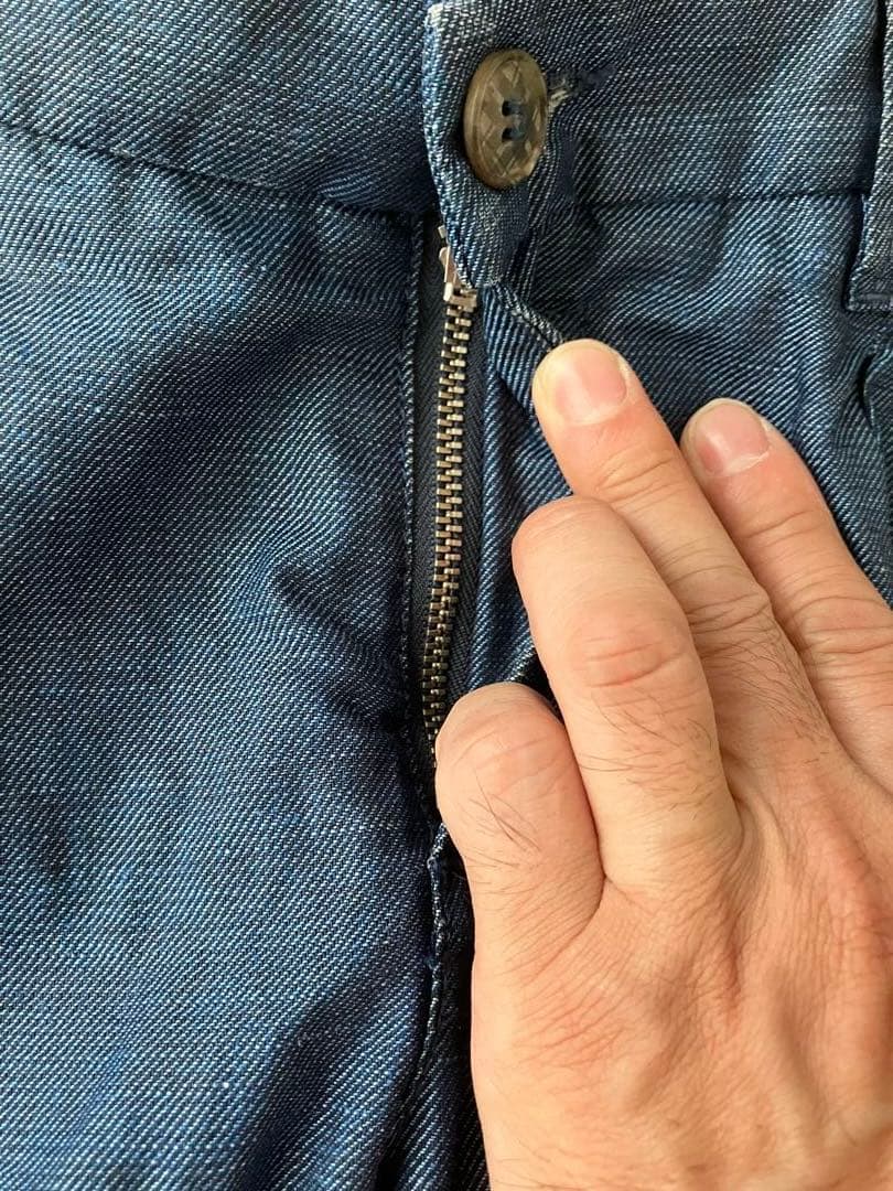 C+ CPLUS シープラス デニムスラックス 30 新品未使用 イタリア製 麻