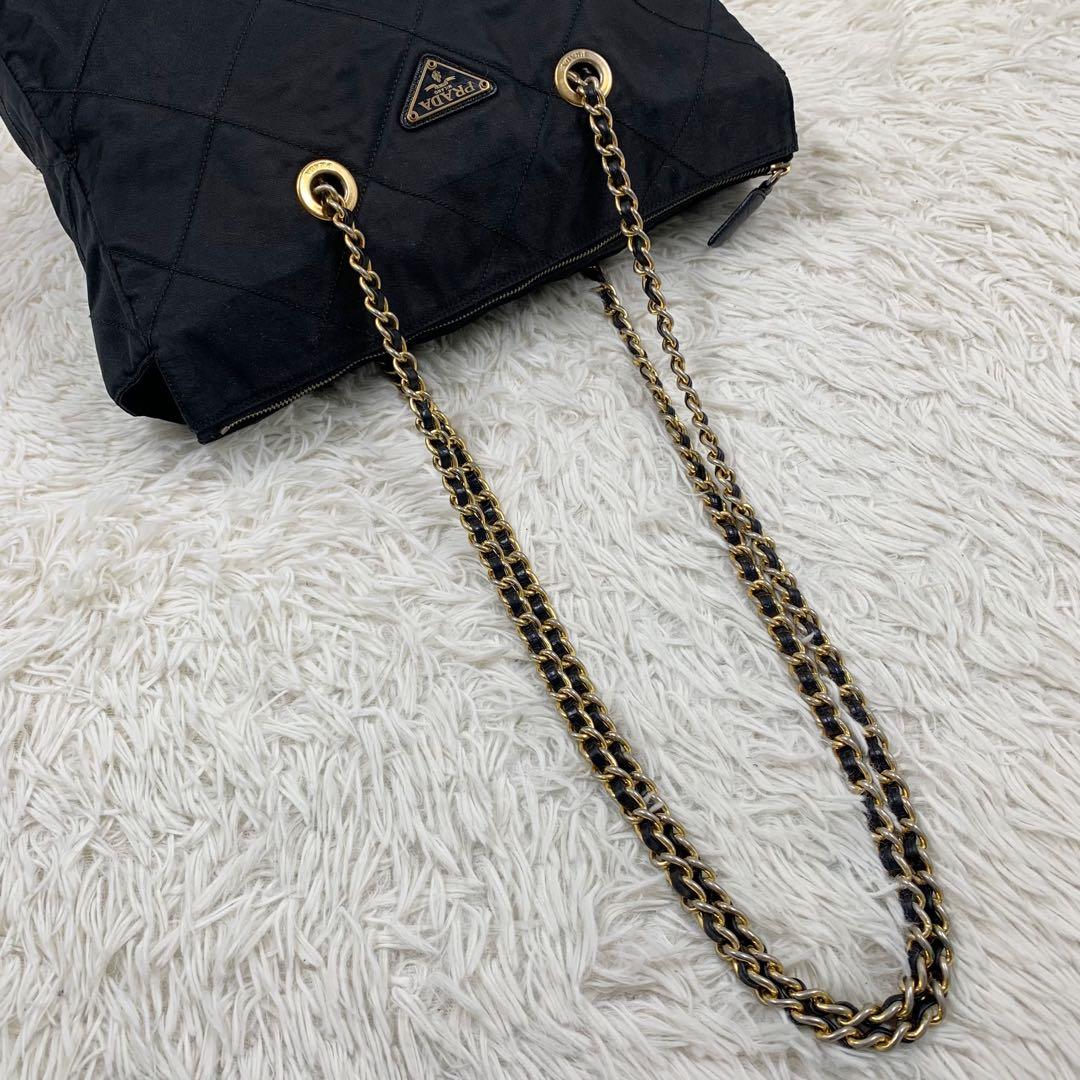 【✨美品✨】プラダ ショルダーバッグ キルティング ナイロン ブラック 保存袋付