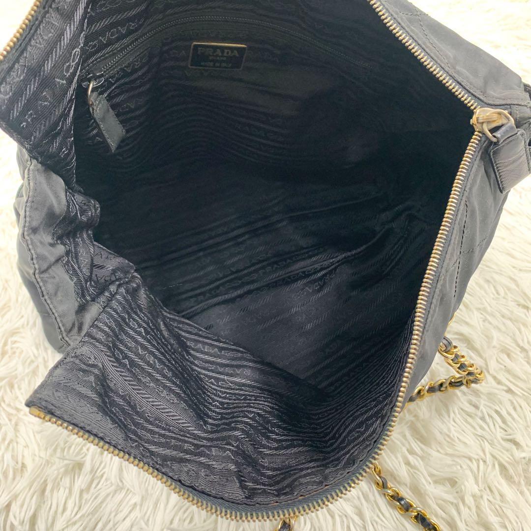 【✨美品✨】プラダ ショルダーバッグ キルティング ナイロン ブラック 保存袋付