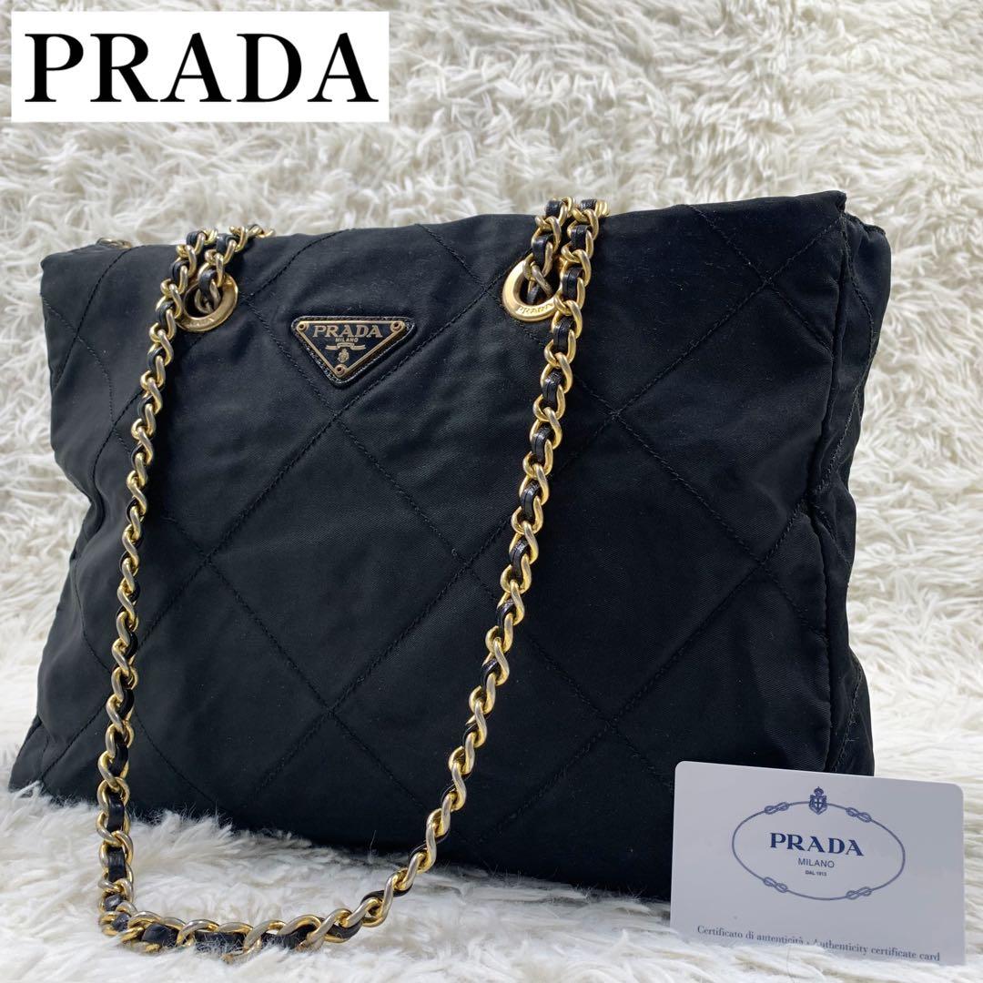 【✨美品✨】プラダ ショルダーバッグ キルティング ナイロン ブラック 保存袋付