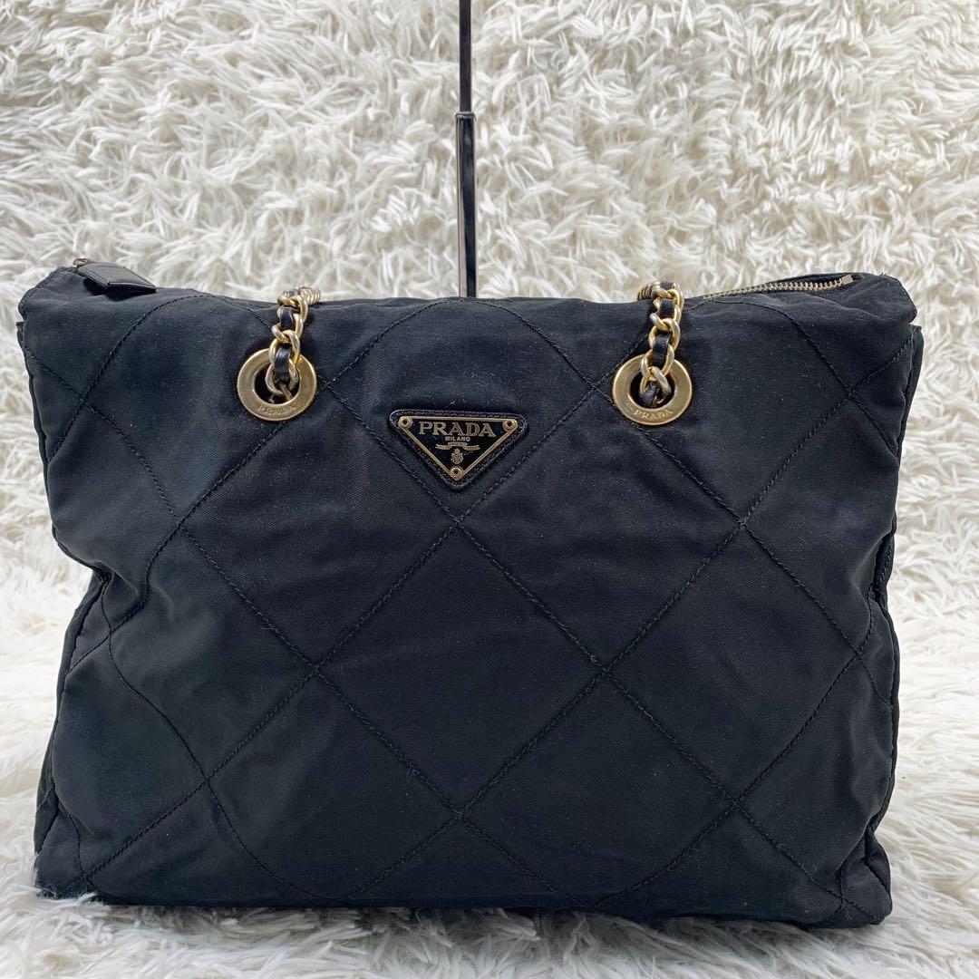 【✨美品✨】プラダ ショルダーバッグ キルティング ナイロン ブラック 保存袋付