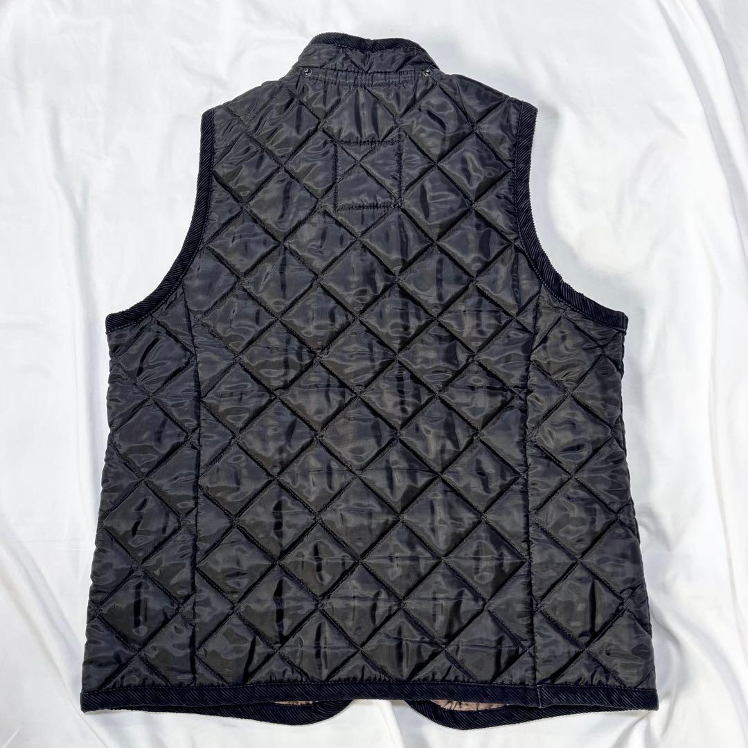 【美品】LAVENHAM ラベンハム キルティングベスト フード ブラック M