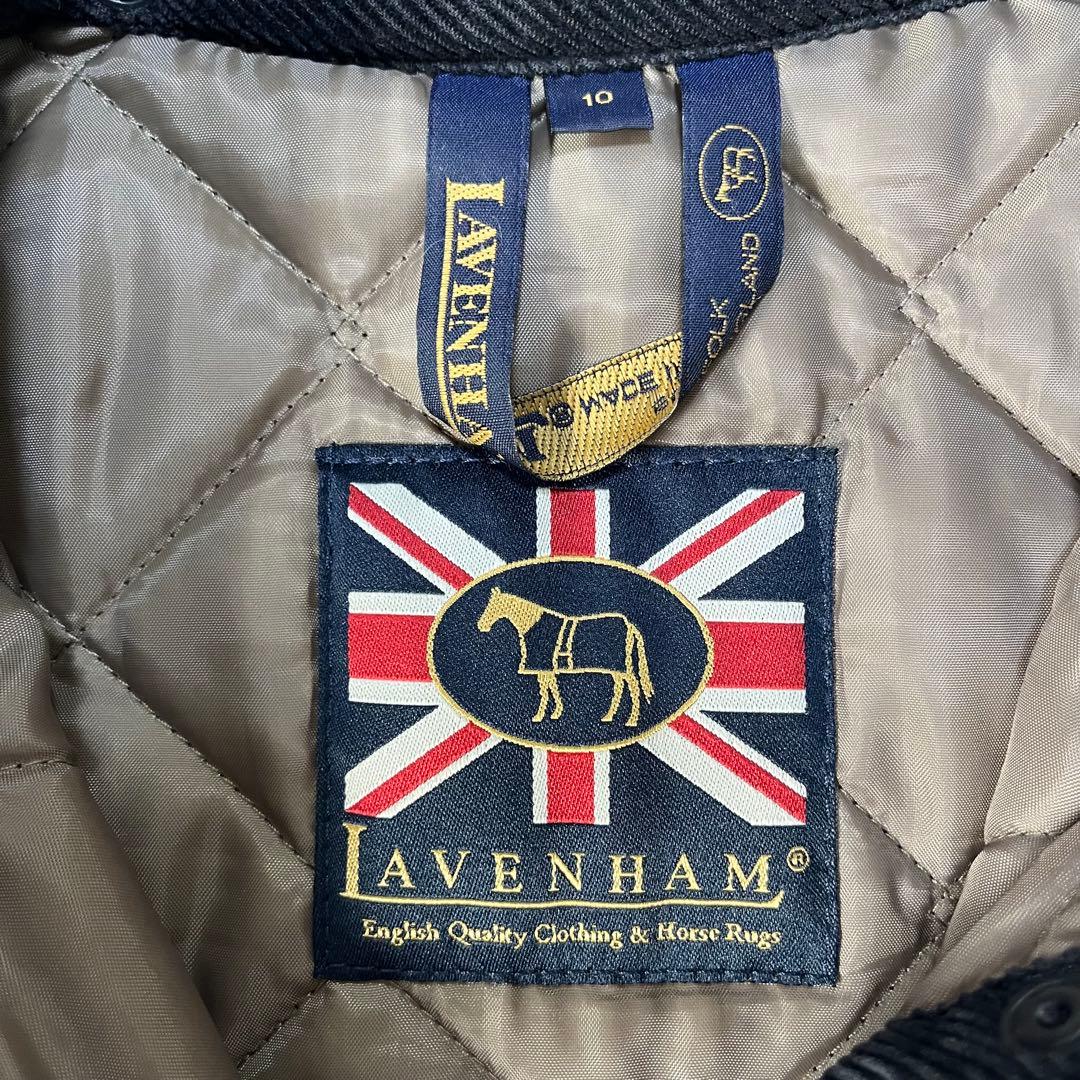 【美品】LAVENHAM ラベンハム キルティングベスト フード ブラック M