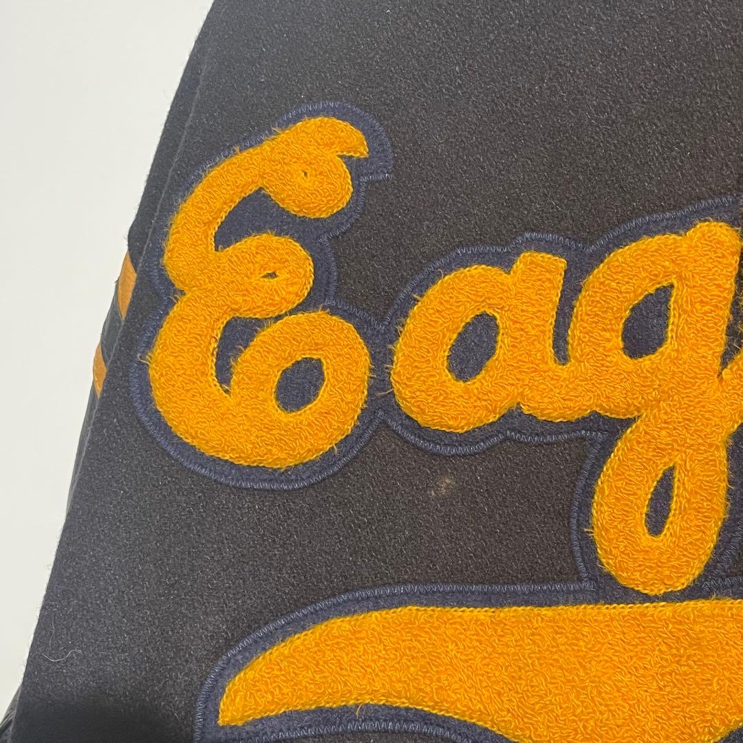 00s Delong ウールスタジャン　袖レザー　ワッペン