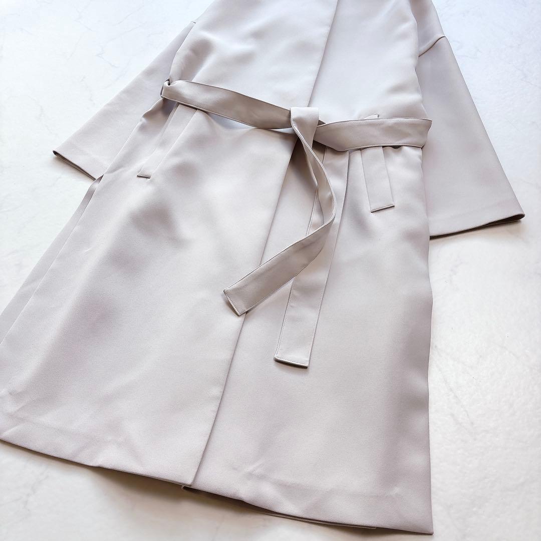 【ADORE】定価7万　2TONEボンディングノーカラーコート　ライトコート　春